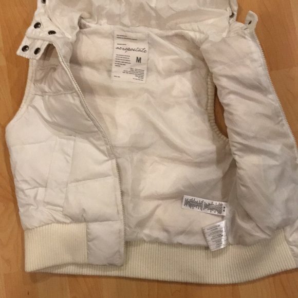 Aeropostale white hoodie puffer vest - Picture 4 of 5